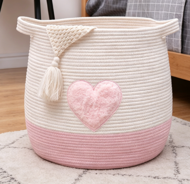 Large Round Cotton Rope Basket for Laundry, Toys and Bedroom Organization - Image 2