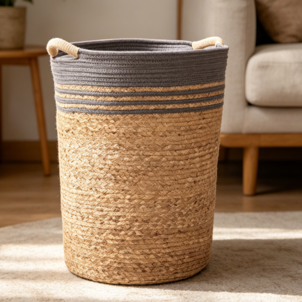 Portable Laundry Basket with Handles and Liner for Clothes, Towels and Home Organization