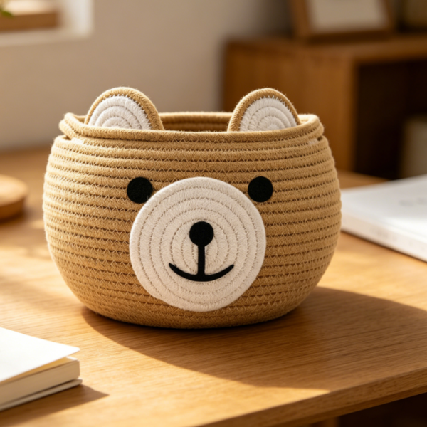 Small Cotton Rope Baby Basket for Nursery Storage, Gifts and Toy Organization
