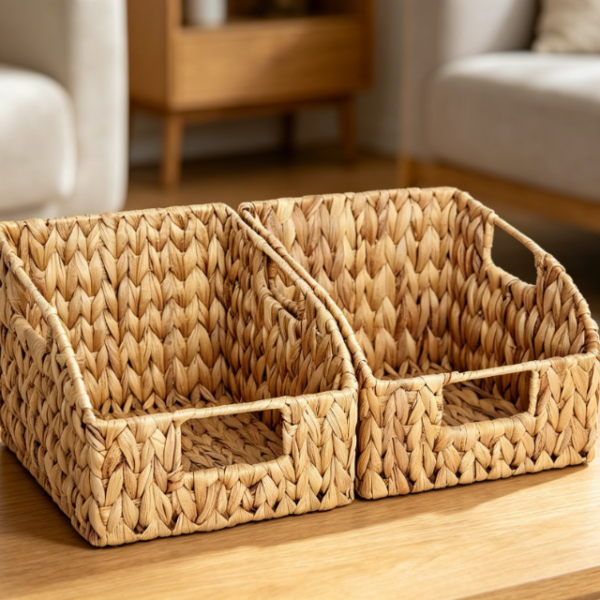 Wicker Storage Baskets Set for Pantry, Shelves and Kitchen Organization