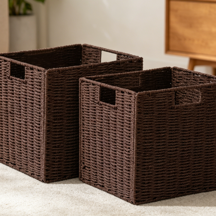 Foldable Cube Storage Baskets Set for Shelves, Closet and Home Organization - Image 2