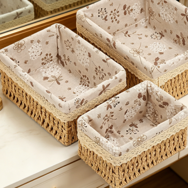 Multi Size Storage Baskets Set for Closet, Shelves and Home Organization