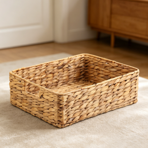 Water Hyacinth Storage Basket for Shelves, Closet and Home Organization