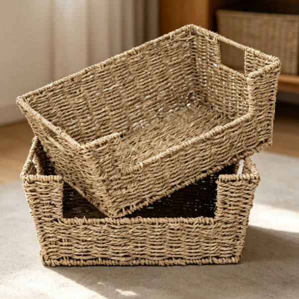 Stackable Storage Baskets for Pantry, Shelves and Kitchen Organization