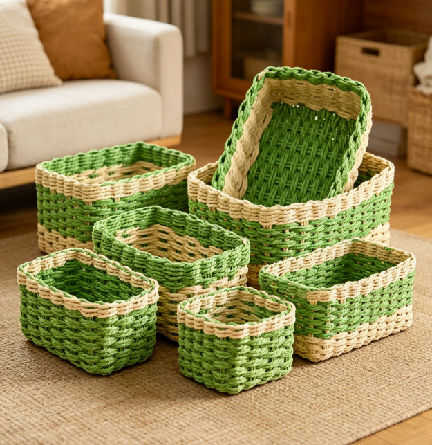 Small Storage Baskets Set for Shelves, Closet and Home Organization - Image 2